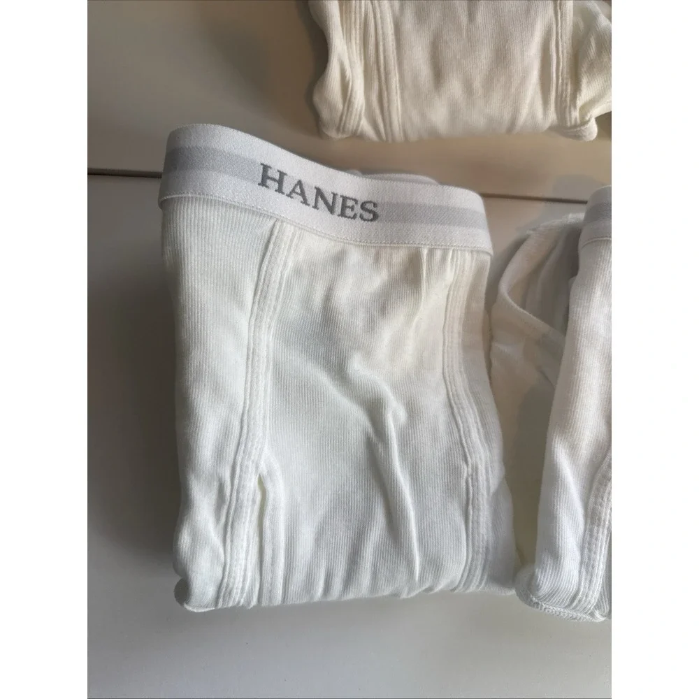 Hanes Vintage Men's White Briefs Size 2XL Cotton Lot 4‎ Pair  Brand New
